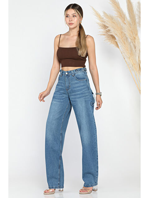 Gülseli Cep Detaylı Kadın Mom Jean Pantolon - S000299456-17234