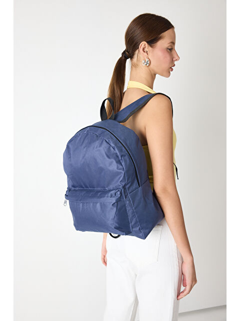 TONNY BLACK Unisex Lacivert Önü Fermuarlı İki Bölmeli Sırt Çantası - S000500336-21164