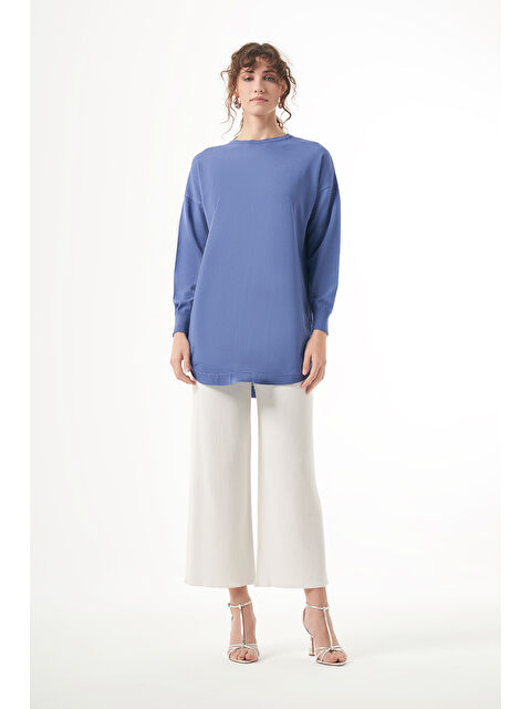 Nuss Merserize Oval Kesim Tunik 1200 İndigo - S000470802-23093