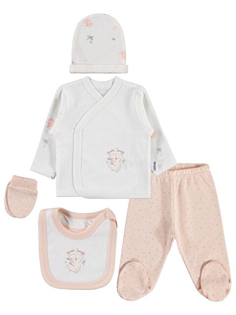 Minidamla Koala Desenli 5'li Zıbın Takımı - Pudra 0-1 Ay - S000511281-7152