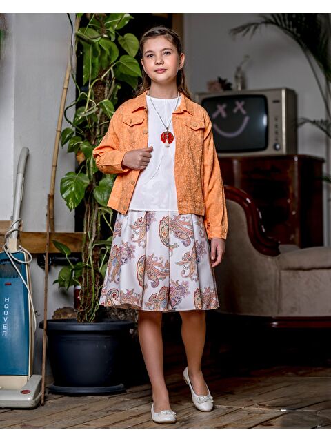 Mnk Baby & Kids Kız Çocuk Gömlek, Etek , Ceketli Takım M00719 - S000398149-20072