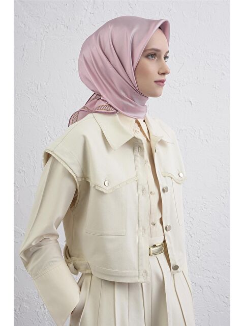 ARMİNE Su Yolu Desenli Saf İpek Twill Eşarp 9444D 07 - S000500650-20031