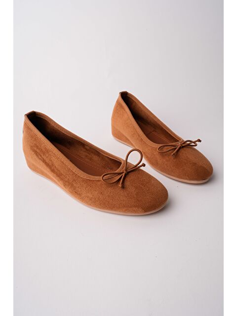 Muggo HİDDEN Gizli Topuklu Fiyonk Detaylı Deri Kadın Babet - S000514224-14955