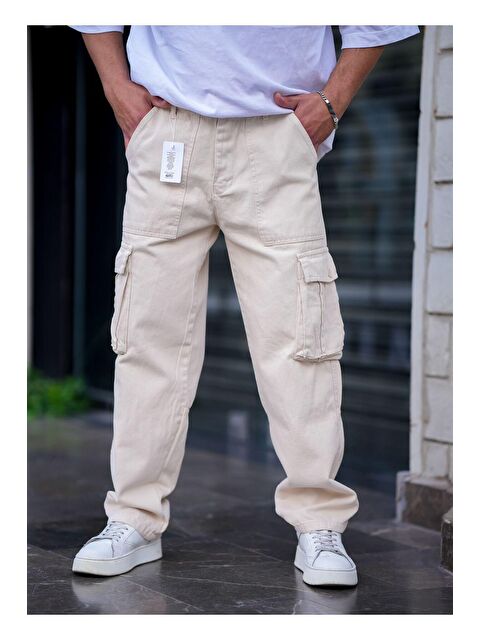 Tarz Cool Erkek Kargo Cep Baggy Pantolon - S000147086-19966