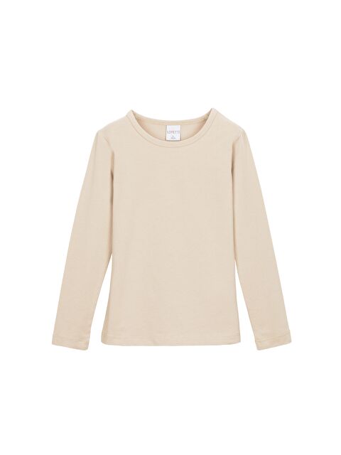 Lovetti Taş Kız Çocuk Düz Basic Elastanlı Uzun Kollu Tişört - S000052869-25636
