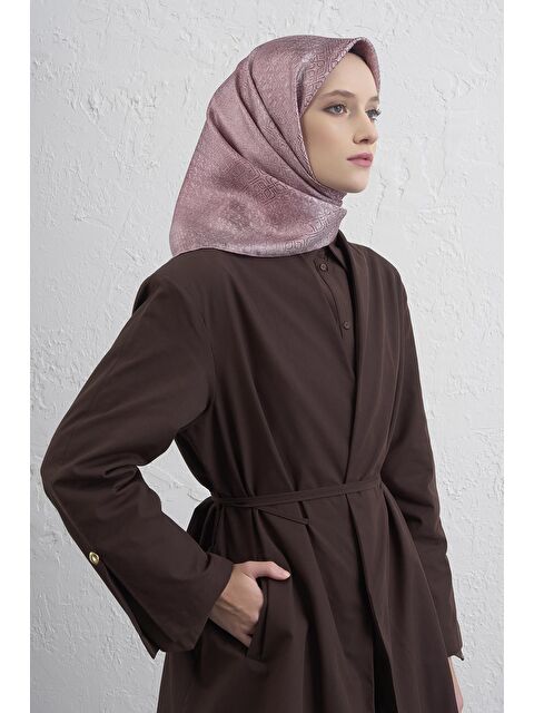 ARMİNE Klasik Desenli Saf İpek Twill Eşarp 9437D 14