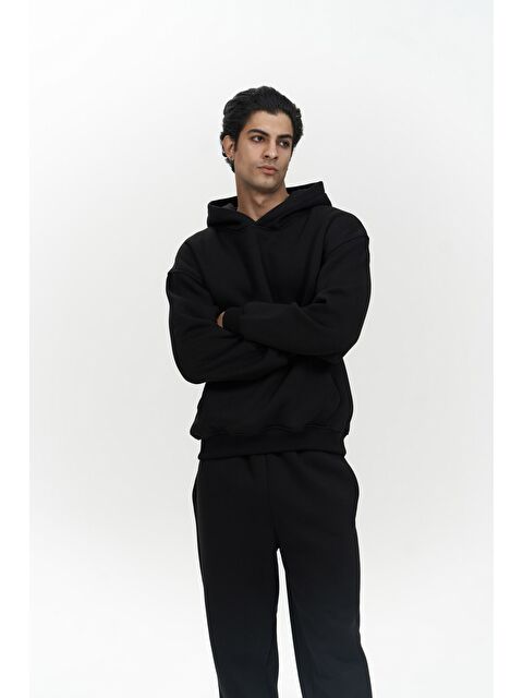Mai Collection Edward Siyah Erkek Hoodie Eşofman Takım - S000331073-19351