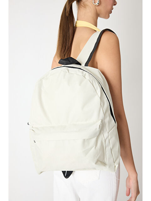 TONNY BLACK Unisex Krem Önü Fermuarlı İki Bölmeli Sırt Çantası - S000500336-19966
