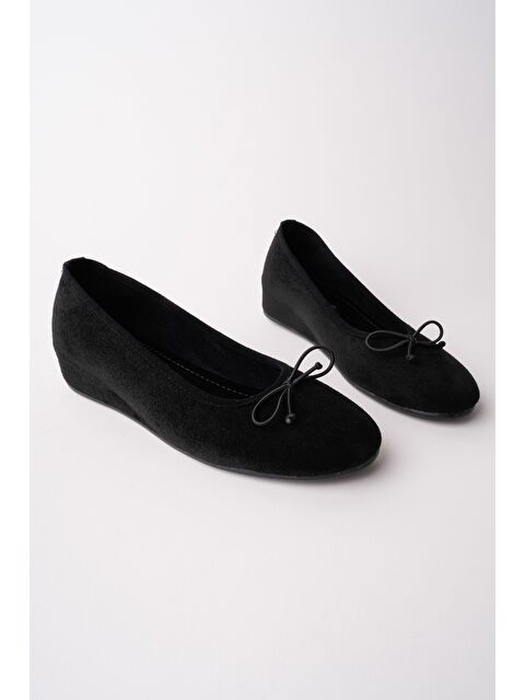 Muggo HİDDEN Gizli Topuklu Fiyonk Detaylı Deri Kadın Babet - S000514224-19351