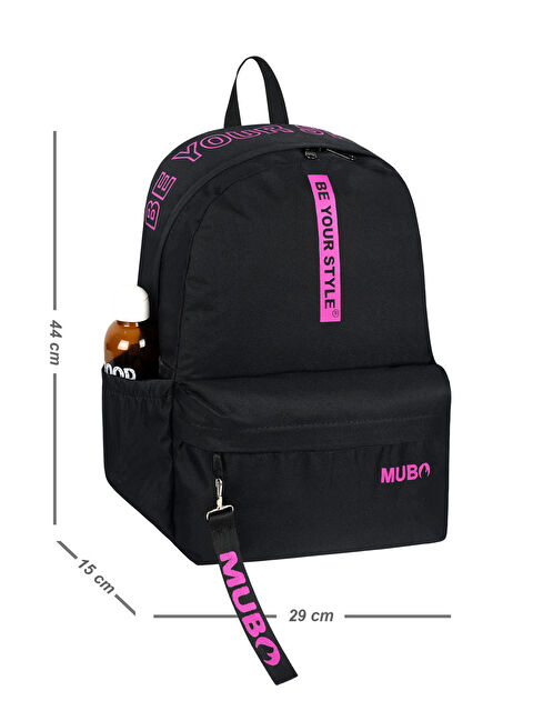 TONNY BLACK Unisex Siyah Fuşya Geniş Hacimli Günlük ve Okul Kullanımına Uygun Sırt Çantası - S000495411-37429