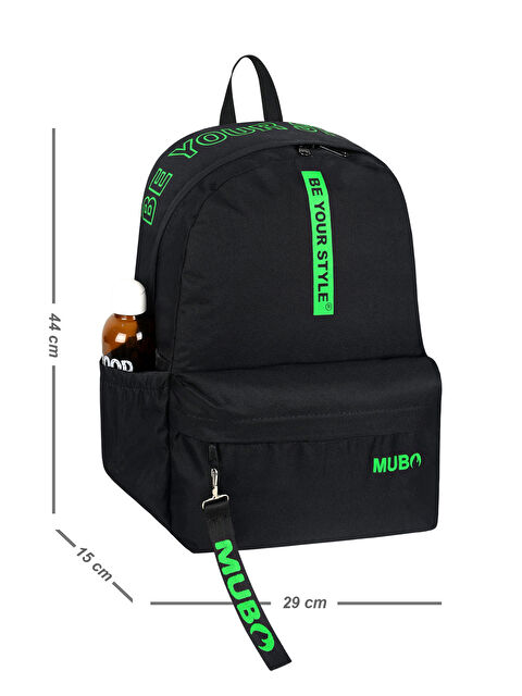 TONNY BLACK Unisex Siyah Yeşil Geniş Hacimli Günlük ve Okul Kullanımına Uygun Sırt Çantası - S000495411-37449