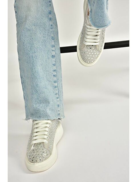 Fox Shoes Gümüş Kadın Spor Y444708402 - S000518207-18105