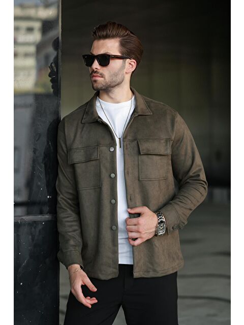 Madmext Haki Cep Detaylı Gömlek Yaka Ceket 6748 - S000436689-18547