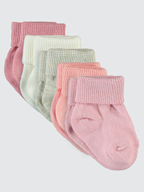 Civil Baby Kız Bebek 5'li Çorap Set 6-12 Ay Pembe - S000360841-20024