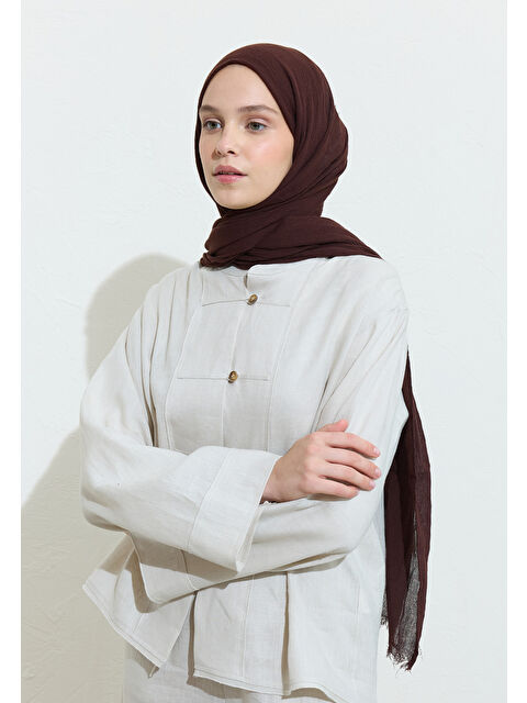 Fresh Scarfs PAMUKLU KETEN ŞAL CHOCOLATE SOUFFLE - S000420027-20039