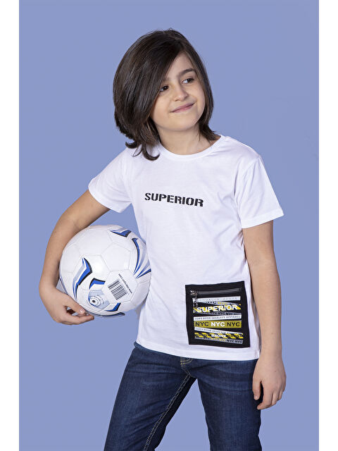 Toontoykids Erkek Çocuk Baskılı Cebi Fermuar Kapatmalı Tişört - S000417923-20063