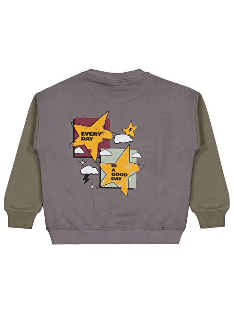 Civil Boys Every Day Yıldız Baskılı 6-9 Yaş Sweatshirt - Haki 6-7 Yaş - S000483219-18547