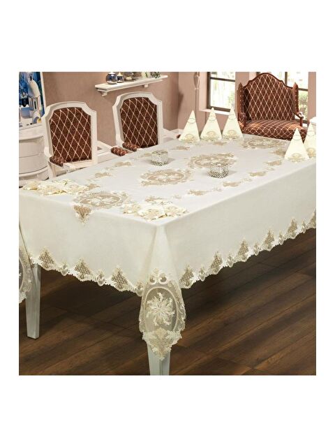 Çeyiz Diyarı Fransız Güpürlü Eylül Dantel Yemek Takımı - 25 Parça - S000496424-19966