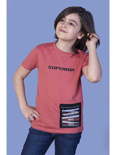 Toontoykids Erkek Çocuk Baskılı Cebi Fermuar Kapatmalı Tişört - S000417923-20048