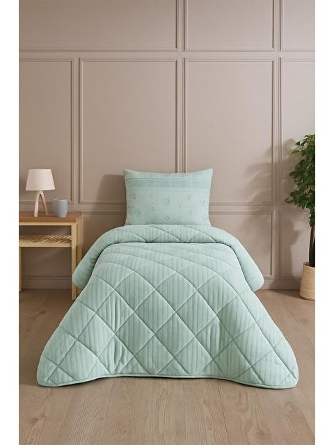Çeyiz Diyarı Wellsoft Jakarlı Uyku Seti 3 Parça Tek Kişilik Mint - S000496431-1180