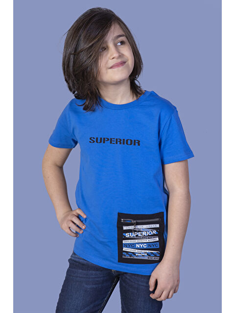 Toontoykids Erkek Çocuk Baskılı Cebi Fermuar Kapatmalı Tişört - S000417923-23710