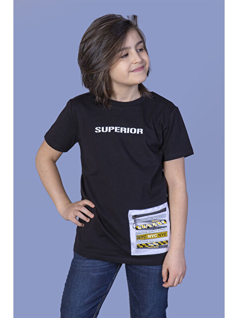 Toontoykids Erkek Çocuk Baskılı Cebi Fermuar Kapatmalı Tişört - S000417923-19351