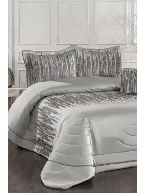 Çeyiz Diyarı Reyes Elyaf Dolgulu Çift Kişilik 250x255 Cm Yatak Örtüsü Gri - S000496446-20600
