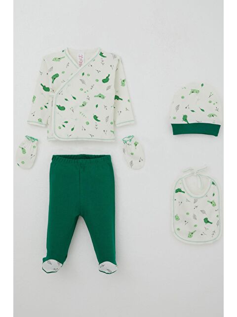 Breeze Kız Bebek Hastane Çıkışı 5 Li Bahar Temalı Sevimli Minik Serçe Desenli Ekru (0-3 Ay) - S000507260-19965