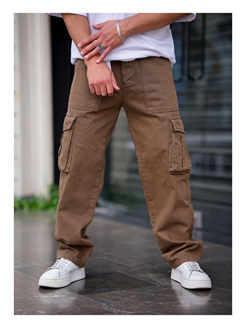 Tarz Cool Erkek Kargo Cep Baggy Pantolon - S000147086-19413