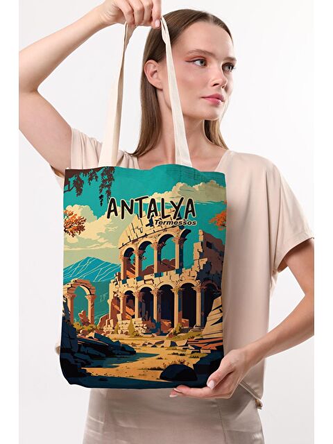 Bagg Kanvas Antalya Termessos Baskılı Bez Çanta - S000288779-19966