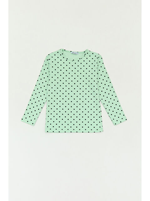 Fullamoda Kalp Desenli Bisiklet Yaka Kız Çocuk Sweatshırt - S000277738-20054