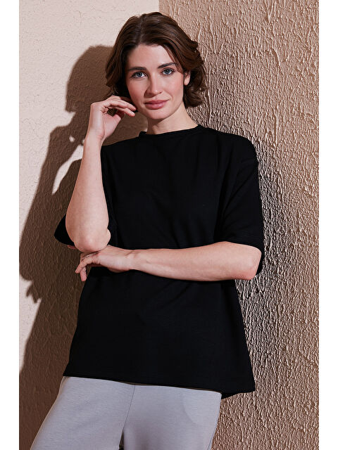 Lela Streç Oversize Fit Bisiklet Yaka T Shirt 5865911 - S000346524-19351