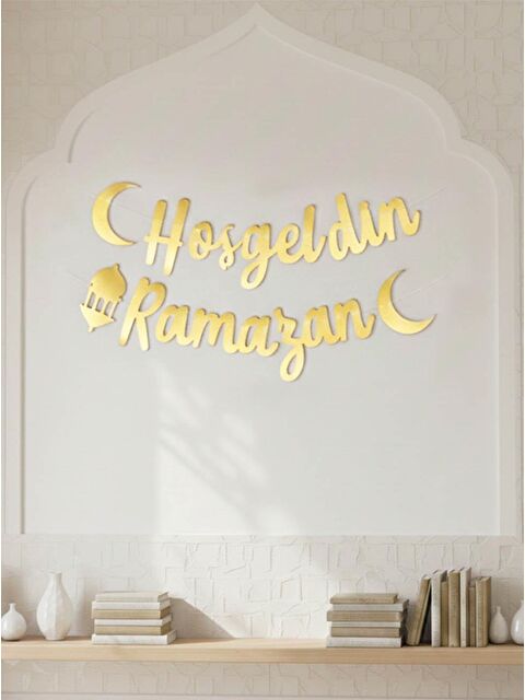 Parti Adresi Hoşgeldin Ramazan Kaligrafi Banner Altın - S000504488-20076