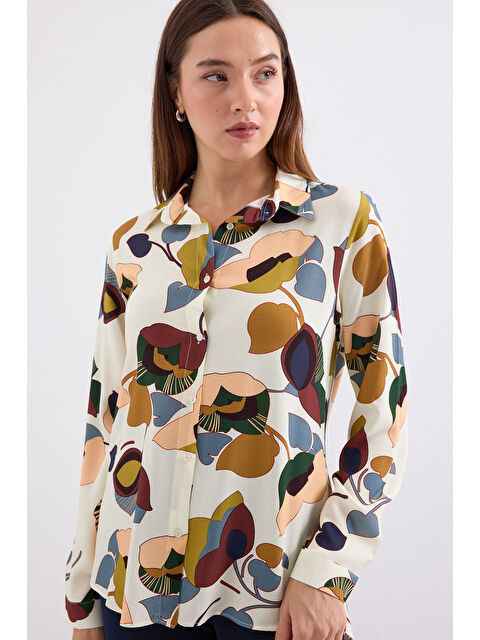 Bigdart 3721 Grafik Desenli Gömlek - K. Bej - S000085415-37209
