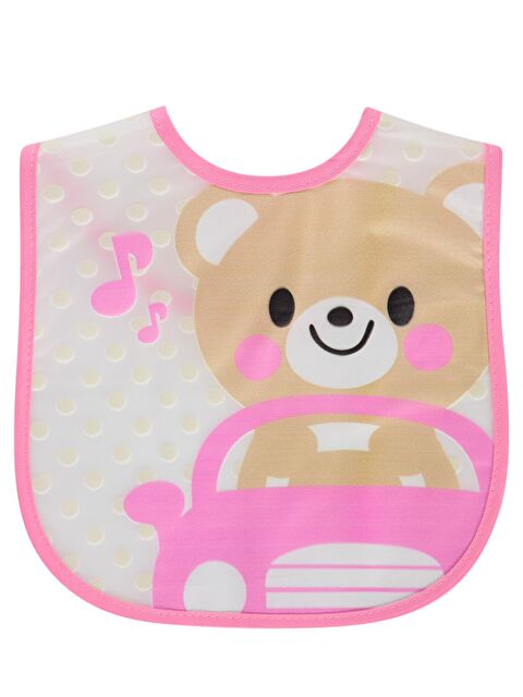 Civil Baby Tatlı Ayı Baskılı Mama Önlüğü - Pembe Standart - S000504429-20024