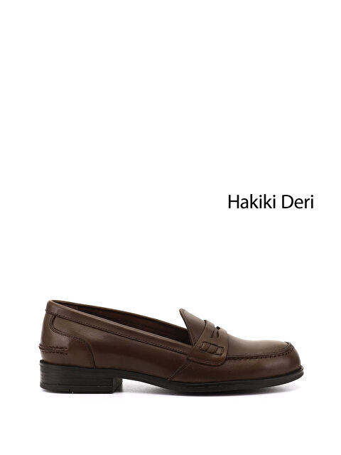 GÖNDERİ(R) Kadın KAHVERENGİ Hakiki Deri Loafer Ayakkabı - S000493386-19413