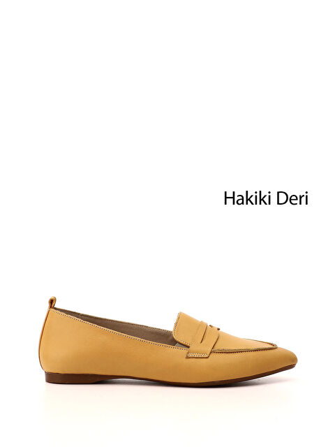 GÖNDERİ(R) Kadın A.HARDAL Sivri Burun Düz Taban Hakiki Deri Babet - S000493530-7379