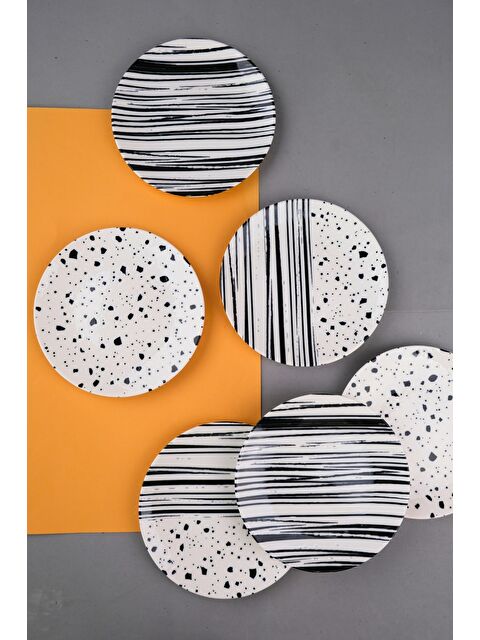 TABAK EVİ Porselen Sidereal Karma Pasta Tabağı Seti 19,50cm 6 Kişilik 6 Parça - S000494879-23173