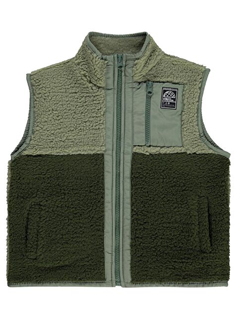 Civil Boys Mikro Cepli Fermuarlı 6-9 Yaş Yelek - Haki 6-7 Yaş - S000503547-18547