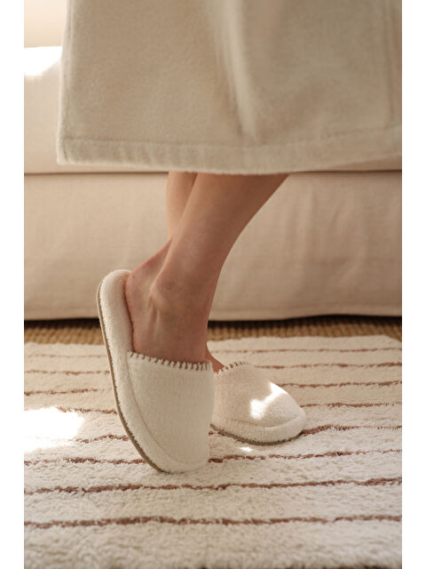 İrya Shadow %100 Pamuk Unisex Havlu Terlik Ekru - S000502755-19965