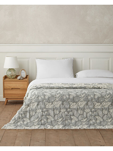English Home Eden Jardin Çift Kişilik Yatak Örtülü Nevresim Takımı 200x220 cm Gri - S000494881-20600