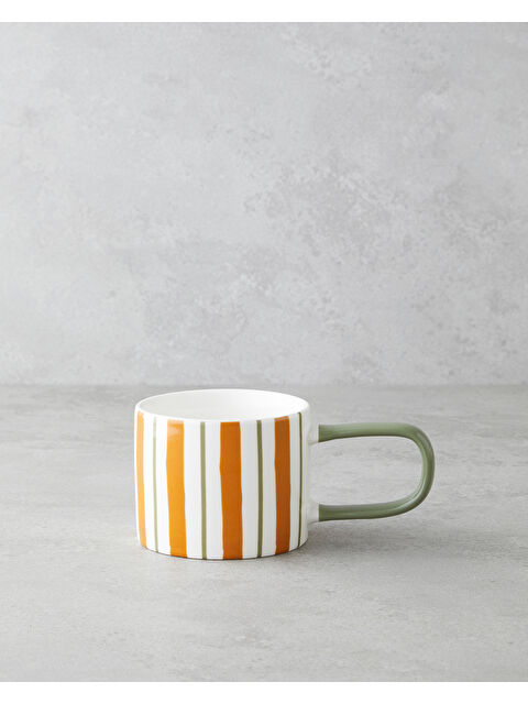 English Home Dreamline New Bone China Kupa 290 ml Koyu Yeşil-Turuncu - S000494884-37647