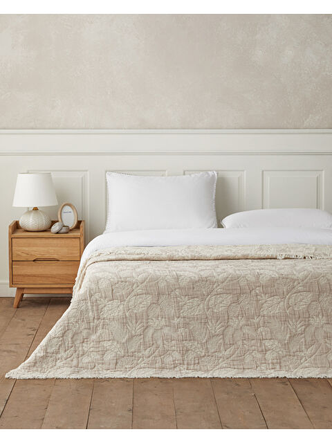 English Home Eden Grace Çift Kişilik Yatak Örtülü Nevresim Takımı 200x220 cm Bej - S000494887-19928