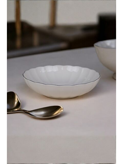 Kütahya Porselen Bone Luz Platin Fileli Bowl Kase 25x6cm 2000ml Tekli BNLZF25KS00 - S000504522-23173
