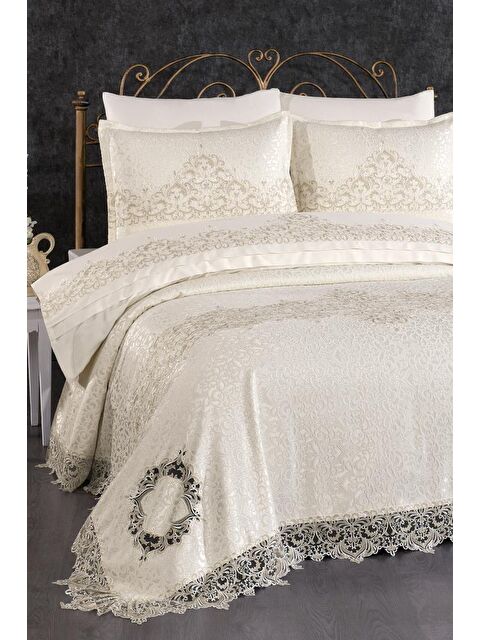 Çeyiz Diyarı Saray Gelin Seti 7 Parça Krem - Altın - S000494895-23173