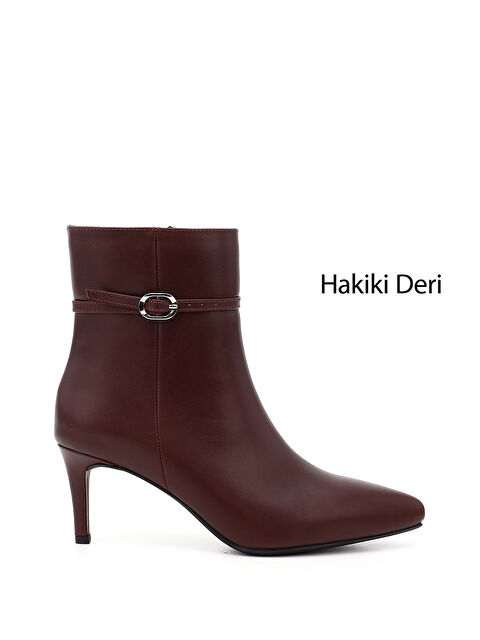 GÖNDERİ(R) Kadın AÇIK BORDO Platinum Fermuarlı İnce Topuklu Hakiki Deri Bot - S000448214-20624