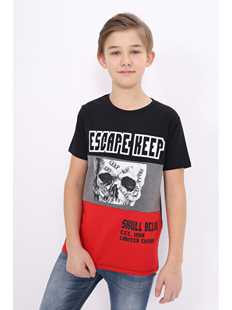 Toontoykids Erkek Çocuk Escape Baskılı Garnili Tişört - S000417927-19351