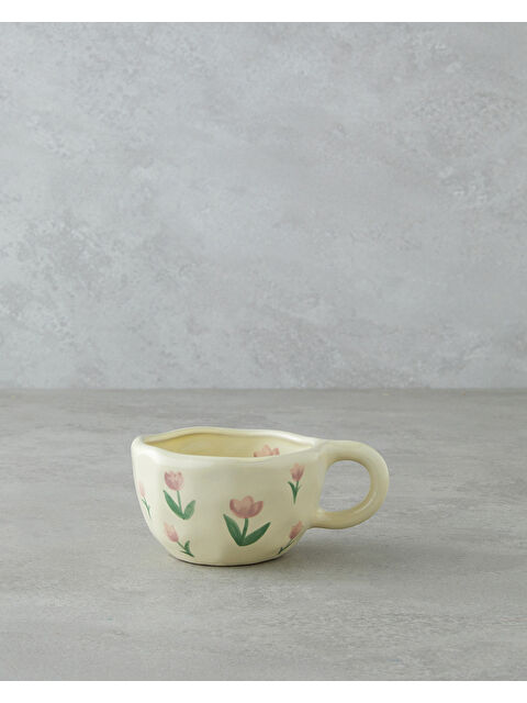 English Home Floral Pinky Stoneware Kupa 300 ml Pembe - Yeşil - S000494908-2422