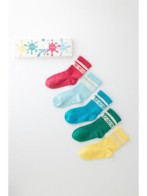 Katia And Bony Bebek 5'Li Pantone Renkli Kutulu Soket Çorap - S000375055-23173