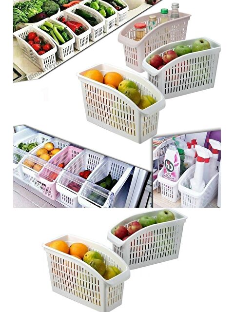 Meleni Home 5'li Buzdolabı İçi Düzenleyici Sebze Meyve Çok Amaçlı Dolap İçi Organizer - S000385476-20063